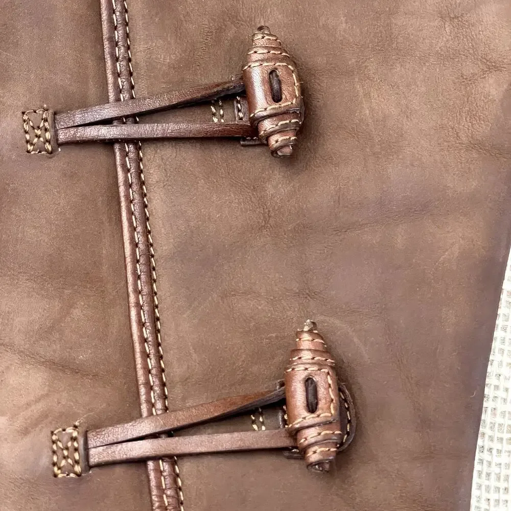 Kalso Earth Birch Boots, 14 in tall, Brownstone Suede, Leather Details, Ladies 9